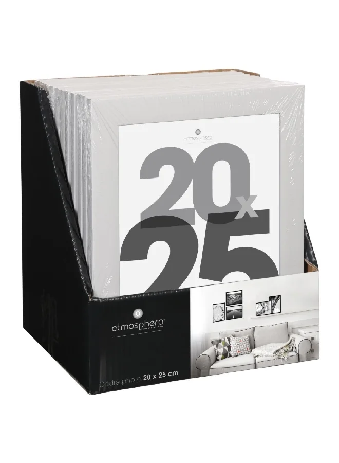 atmosphera Lise Elegant and Simple Design Polystyrene Photo Frame White 1.5 x 30 x 23 cm 121383B